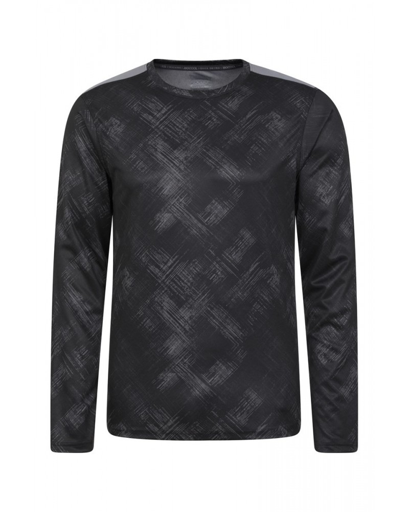 Aspect Panel Long Sleeve Mens Top Grey $13.99 Active