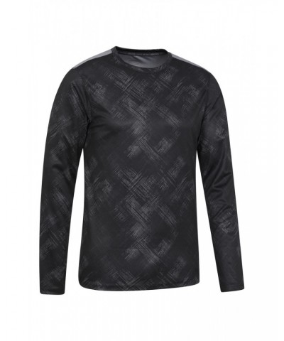 Aspect Panel Long Sleeve Mens Top Grey $13.99 Active