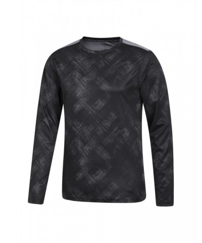 Aspect Panel Long Sleeve Mens Top Grey $13.99 Active