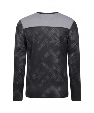 Aspect Panel Long Sleeve Mens Top Grey $13.99 Active