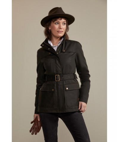 Glencoe Womens Waxed Belted Jacket Khaki $55.50 Jackets