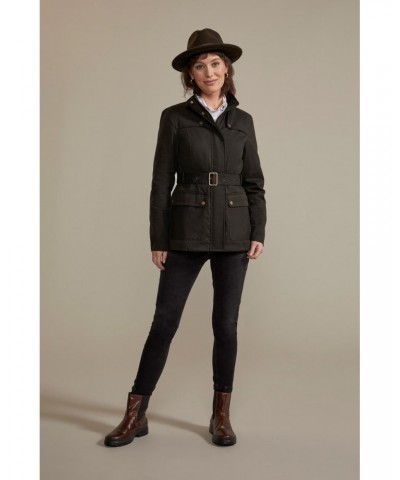 Glencoe Womens Waxed Belted Jacket Khaki $55.50 Jackets