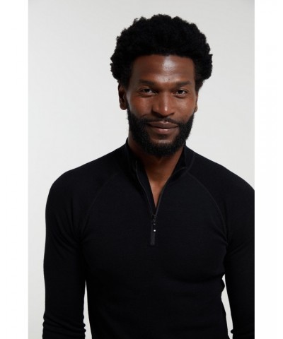 Merino II Mens Zip Neck Base Layer Top Black $25.64 Thermals