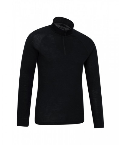 Merino II Mens Zip Neck Base Layer Top Black $25.64 Thermals