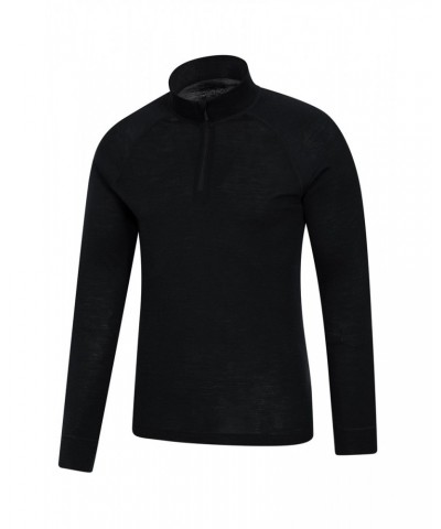 Merino II Mens Zip Neck Base Layer Top Black $25.64 Thermals