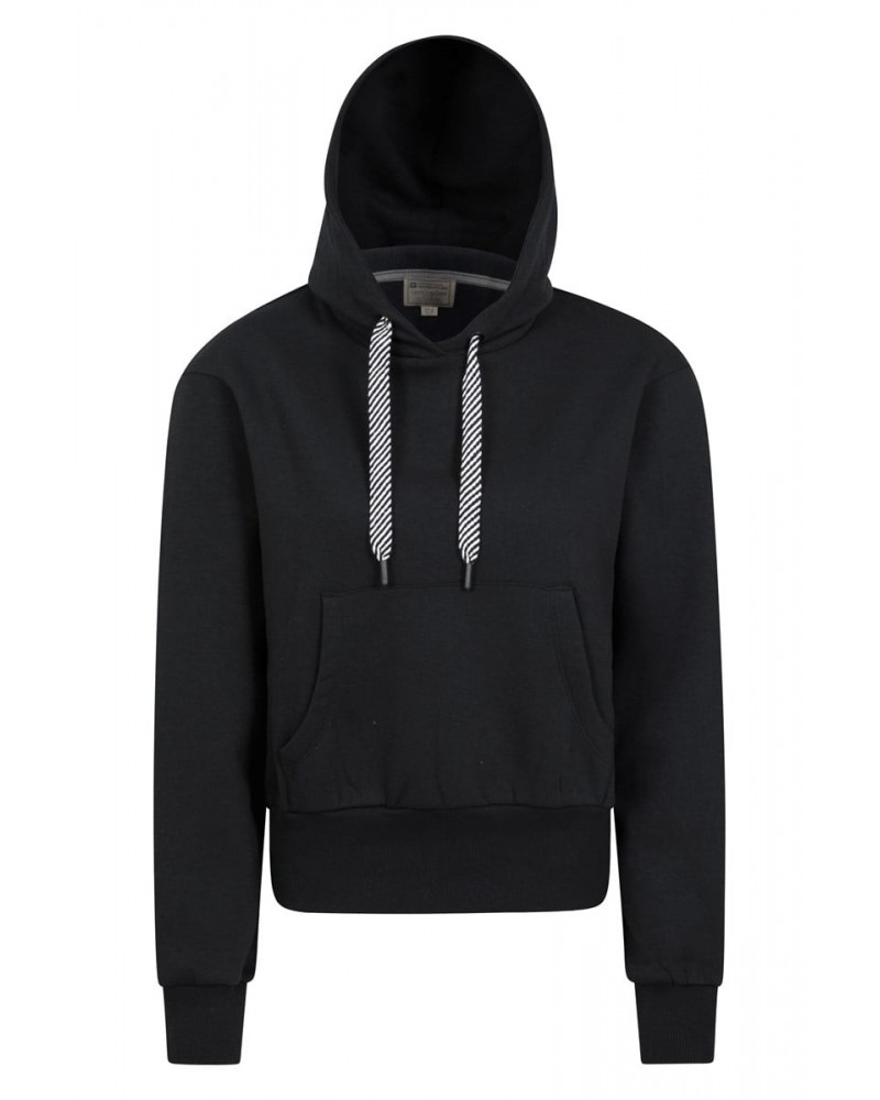 Cora Womens Cropped Hoodie Black $16.79 Tops