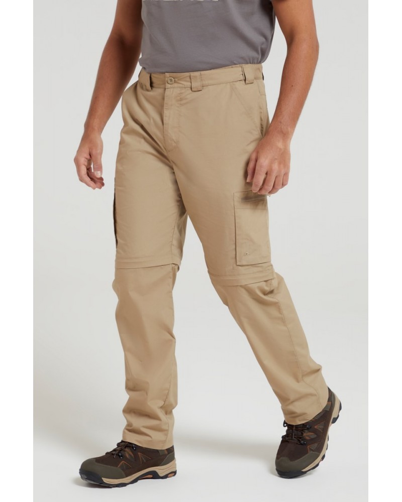 Trek Mens Zip Off Pants Dark Beige $26.09 Pants