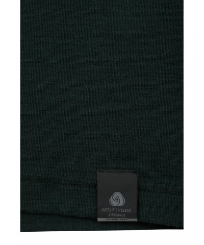 Merino Mens Long Sleeved Round Neck Top Dark Green $15.17 Thermals