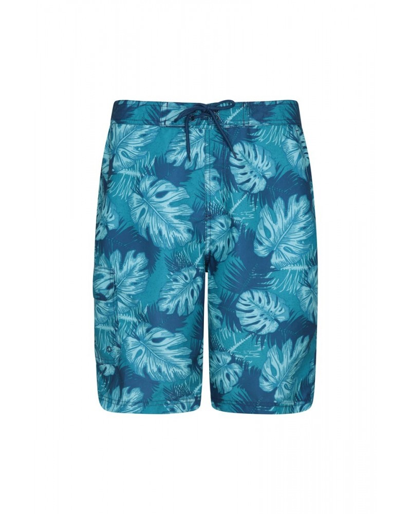 Ocean Printed Mens Boardshorts Teal $12.99 Pants