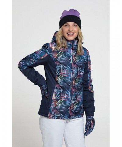 Dawn Womens Printed Ski Jacket Blue $27.99 Jackets