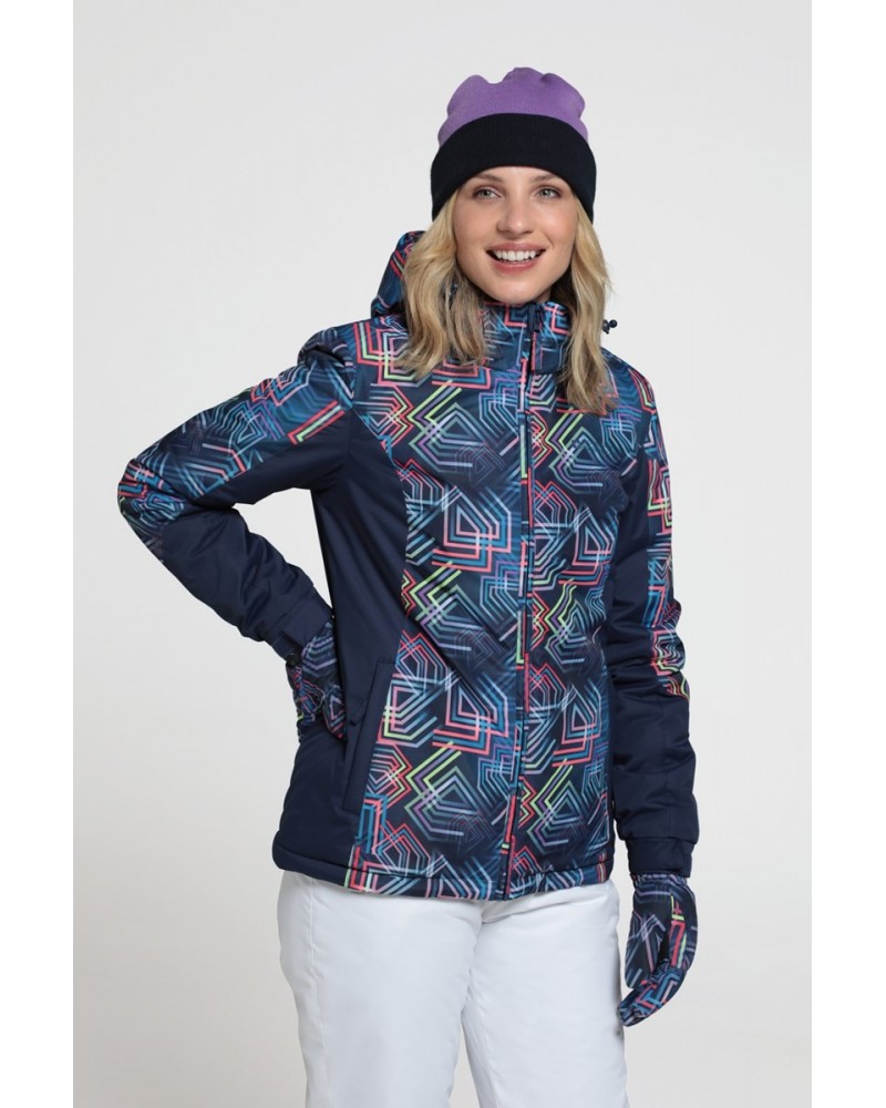 Dawn Womens Printed Ski Jacket Blue $27.99 Jackets