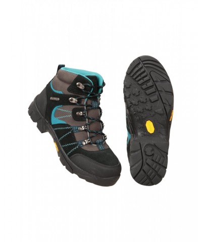 Edinburgh Vibram Youth Waterproof Hiking Boots Dark Teal $40.79 Footwear