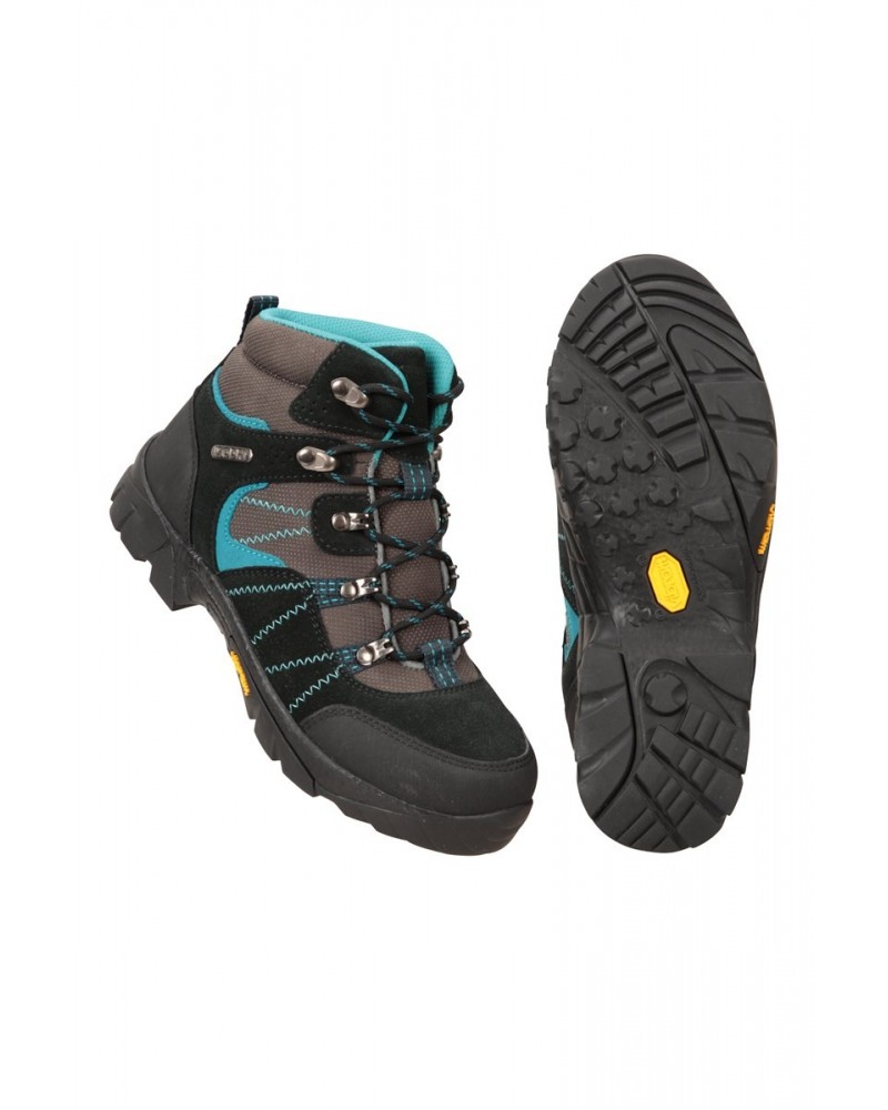 Edinburgh Vibram Youth Waterproof Hiking Boots Dark Teal $40.79 Footwear