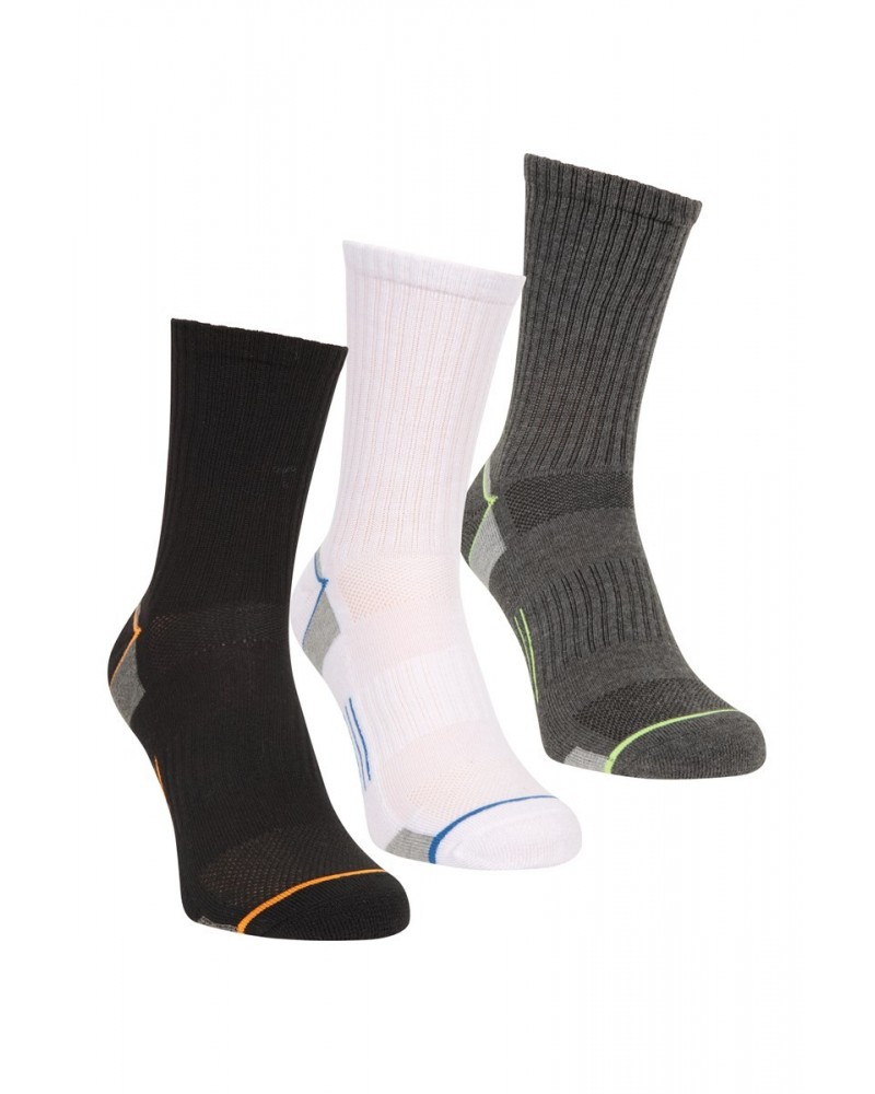 IsoCool Mens Performance Quarter Length Socks 3-Pack Black $12.41 Accessories