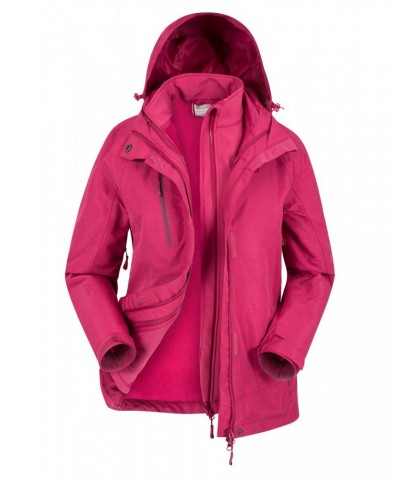 Bracken Melange Womens 3 in 1 Jacket Berry $54.99 Jackets