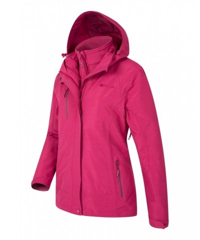 Bracken Melange Womens 3 in 1 Jacket Berry $54.99 Jackets