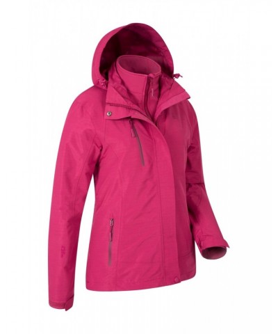 Bracken Melange Womens 3 in 1 Jacket Berry $54.99 Jackets