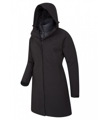 Alaskan Womens Long 3 in 1 Jacket Black $61.20 Jackets