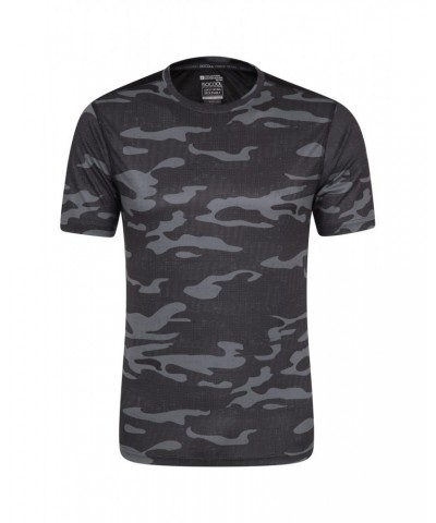 Aspect Printed Mens Panel T-Shirt Black Camo $10.79 Tops