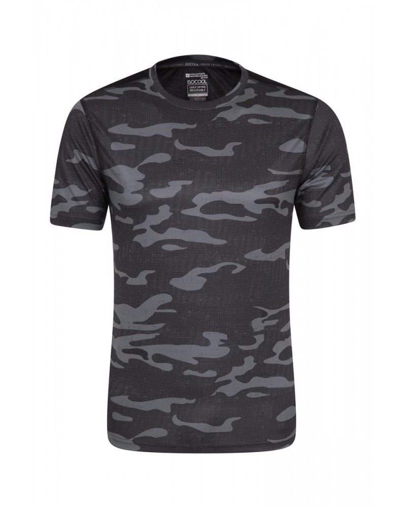 Aspect Printed Mens Panel T-Shirt Black Camo $10.79 Tops