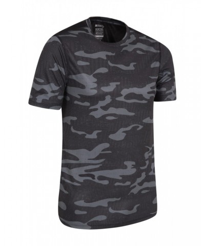 Aspect Printed Mens Panel T-Shirt Black Camo $10.79 Tops