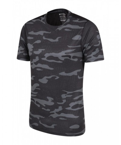 Aspect Printed Mens Panel T-Shirt Black Camo $10.79 Tops