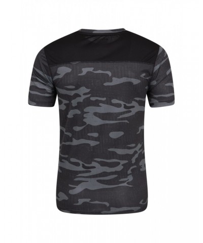 Aspect Printed Mens Panel T-Shirt Black Camo $10.79 Tops