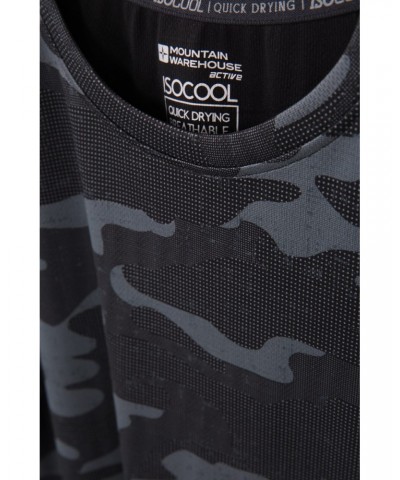 Aspect Printed Mens Panel T-Shirt Black Camo $10.79 Tops