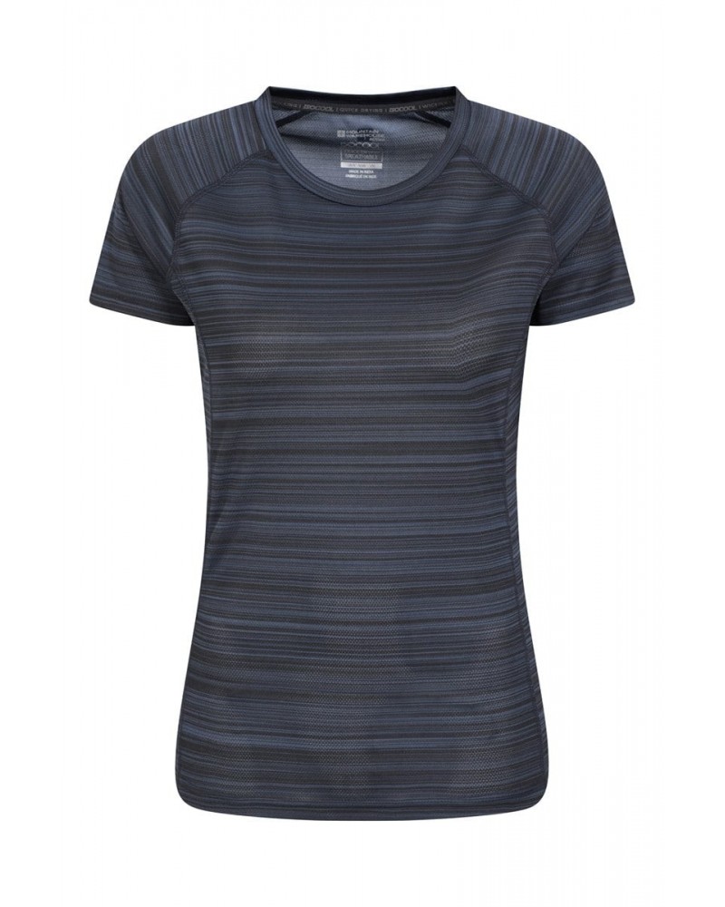 Endurance Striped Womens Tee Navy $11.79 Active