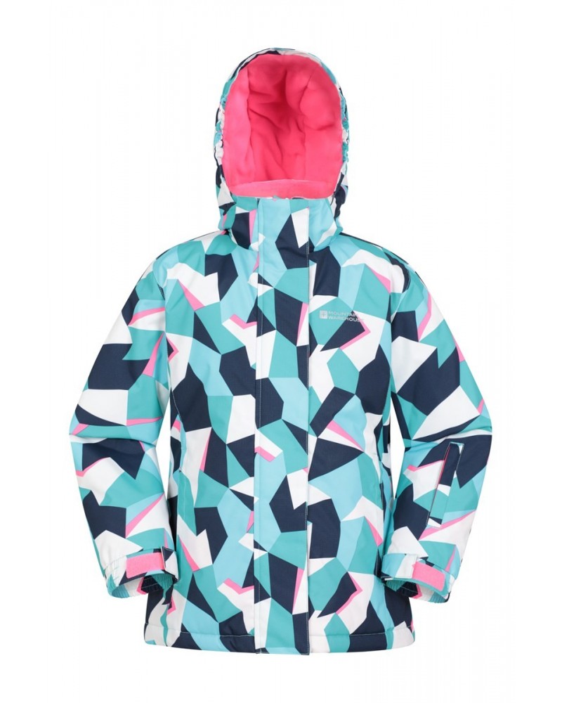 Honey Kids Printed Ski Jacket Teal $25.64 Jackets