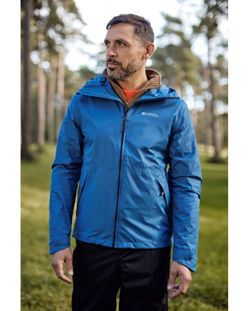 Swerve Mens Packaway Waterproof Jacket Bright Blue $23.50 Jackets