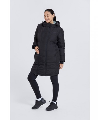 Maternity Amethyst Womens Long Insulated Jacket Black $34.50 Jackets