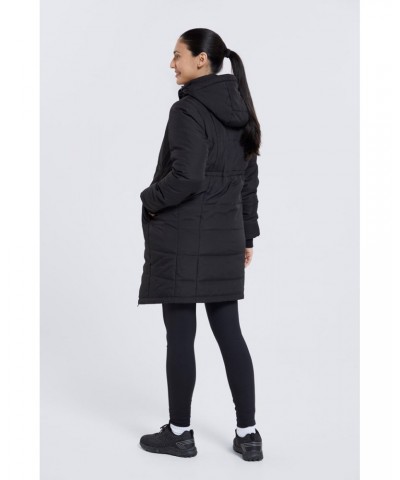 Maternity Amethyst Womens Long Insulated Jacket Black $34.50 Jackets