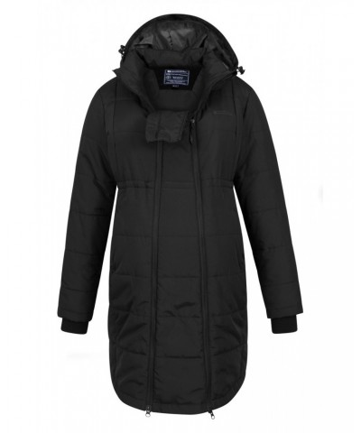 Maternity Amethyst Womens Long Insulated Jacket Black $34.50 Jackets