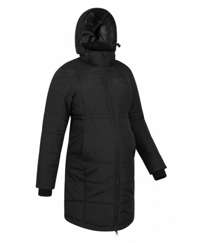 Maternity Amethyst Womens Long Insulated Jacket Black $34.50 Jackets