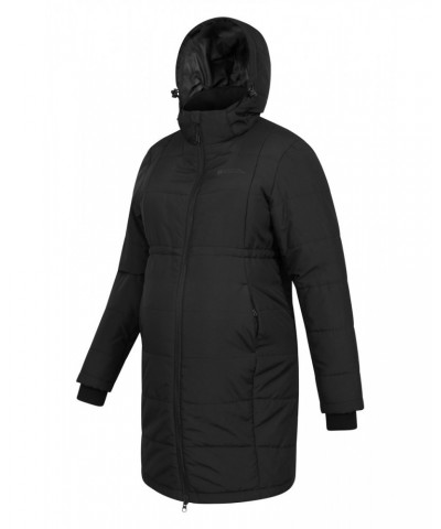 Maternity Amethyst Womens Long Insulated Jacket Black $34.50 Jackets