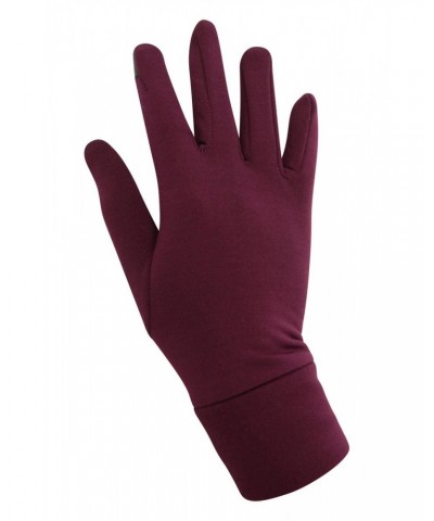 Touch Screen Womens Liner Gloves Burgundy $14.24 Ski