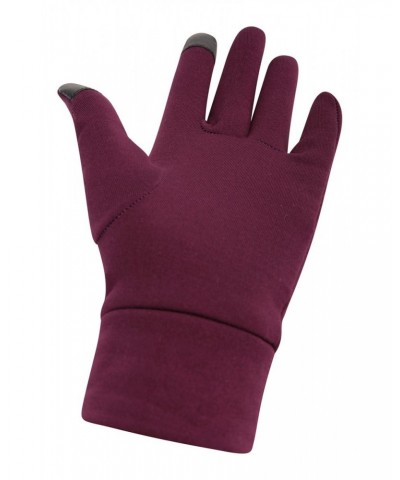 Touch Screen Womens Liner Gloves Burgundy $14.24 Ski