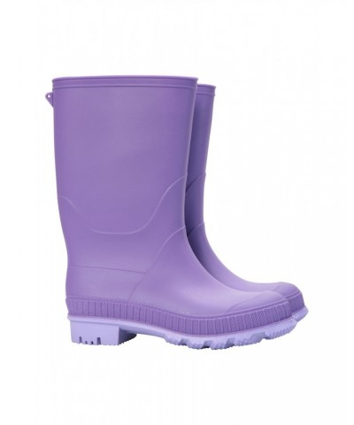 Plain Kids Rain Boots Light Purple $16.19 Footwear