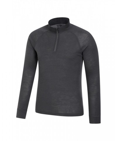 Merino II Mens Zip Neck Base Layer Top Dark Grey $25.19 Thermals