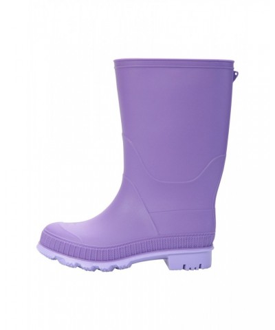 Plain Kids Rain Boots Light Purple $16.19 Footwear