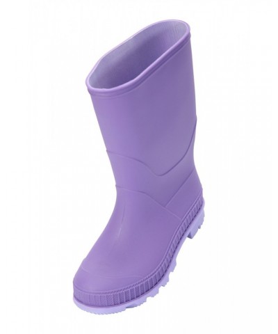 Plain Kids Rain Boots Light Purple $16.19 Footwear