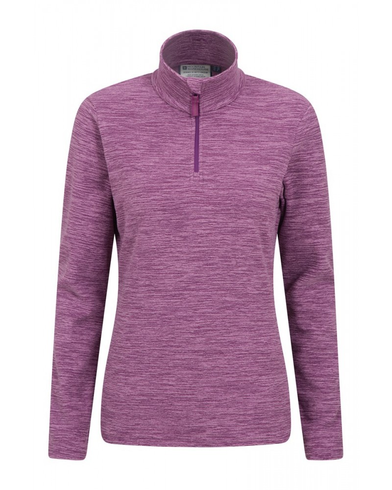 Snowdon Melange Womens Half-Zip Fleece Purple $13.49 Fleece