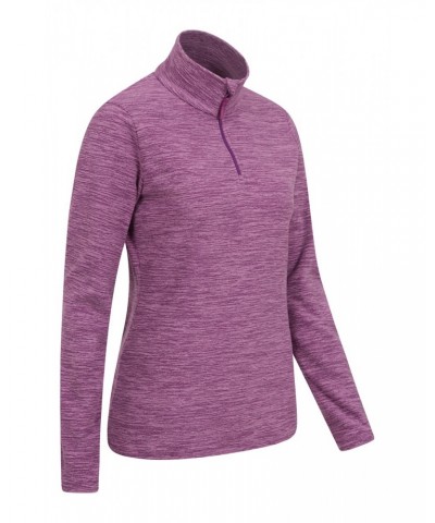 Snowdon Melange Womens Half-Zip Fleece Purple $13.49 Fleece