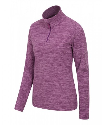 Snowdon Melange Womens Half-Zip Fleece Purple $13.49 Fleece