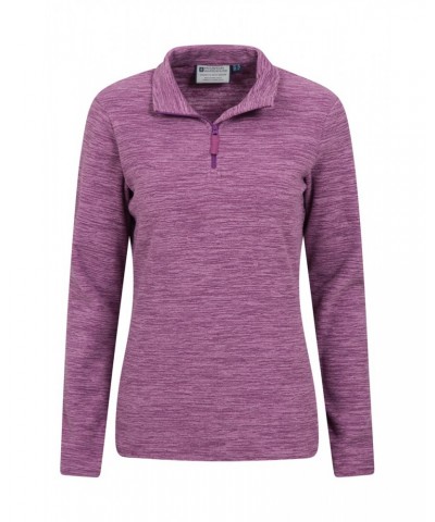 Snowdon Melange Womens Half-Zip Fleece Purple $13.49 Fleece