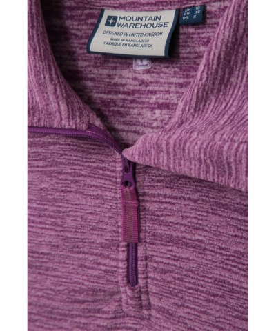 Snowdon Melange Womens Half-Zip Fleece Purple $13.49 Fleece