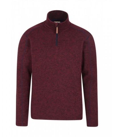 Idris Mens Half-Zip Fleece Dark Red $22.39 Fleece