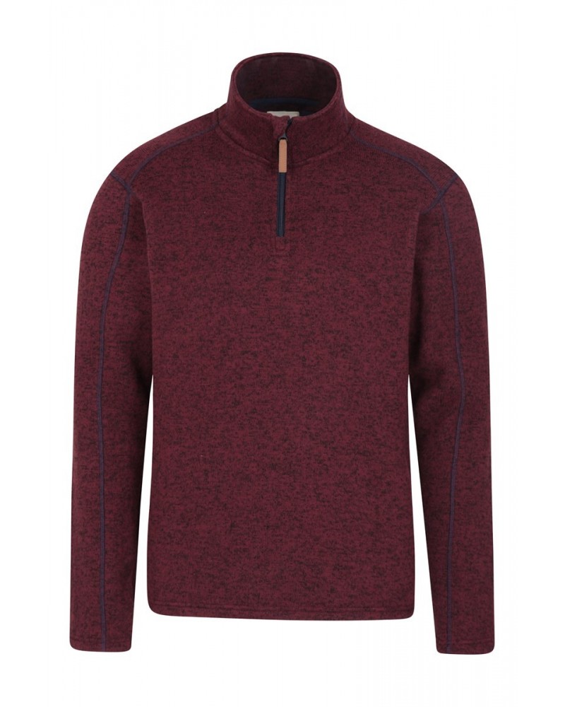 Idris Mens Half-Zip Fleece Dark Red $22.39 Fleece