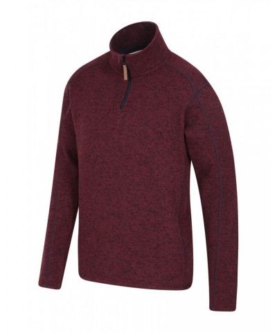 Idris Mens Half-Zip Fleece Dark Red $22.39 Fleece